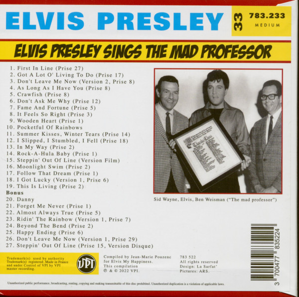Elvis Sings The Mad Professor (CD)