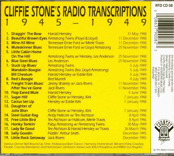 Cliffie Stone's Radio Transcriptions 1945-1949 (CD)