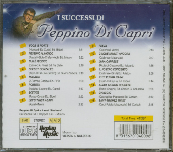 I Successi Di Peppino Di Capri (CD)