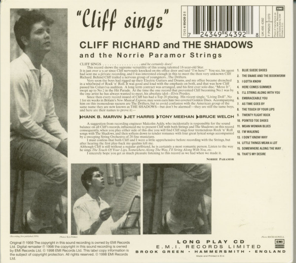 Cliff Sings (CD, Mono & Stereo)