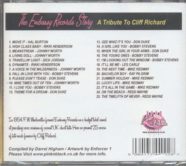 The Embassy Records Story - A Tribute To Cliff Richard (CD)