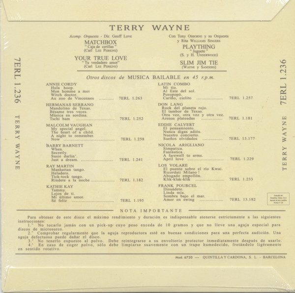 Matchbox - Your True Love - Plaything - Slim Jim Tie (7inch, EP, 45rpm)
