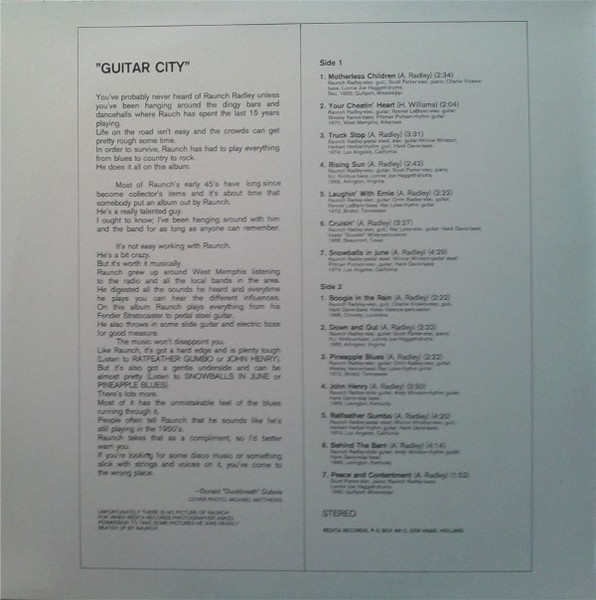 Raunch Radley - Guitar City (LP)