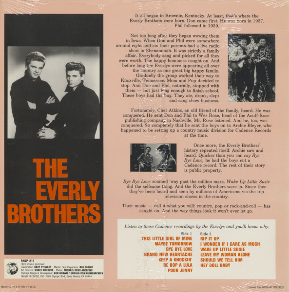 The Everly Brothers - "They're Off And Rolling" Says Archie (LP)