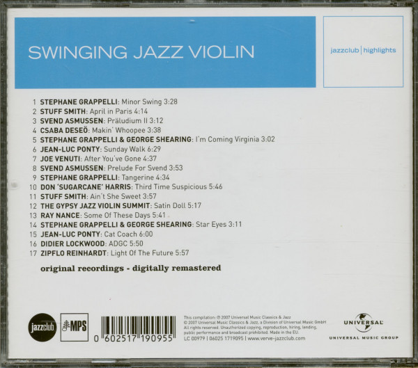 Swinging Jazz Violin (CD)