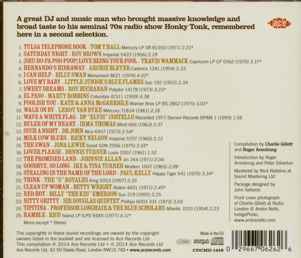 Charlie Gillett's Radio Picks - Honky Tonk Vol. 2 (CD)