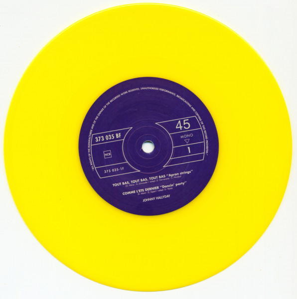 Johnny Hallyday (7inch, EP, 45rpm, PS, SC, Yellow Vinyl, Ltd.)