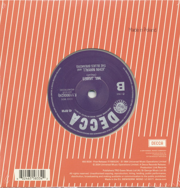 Crawling Up A Hill - Mr. James (7inch, 45rpm, Clear Vinyl, Ltd.)