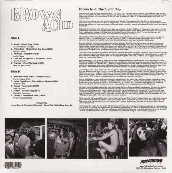 Brown Acid - The Eighth Trip - Heavy Rock From The Underground Comedown (LP)
