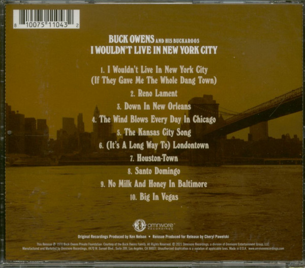 I Wouldn't Live In New York City (CD)
