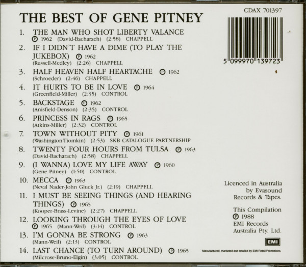 The Very Best Of Gene Pitney (CD)