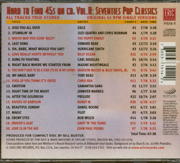 Vol. 8 - Seventies Pop Classics (CD)