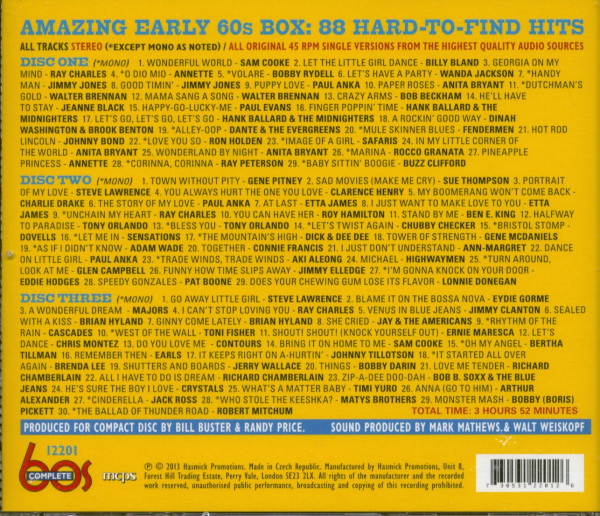 Amazing Early 60s Box - 88 Hard To Find Hits (3-CD)