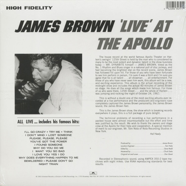 James Brown Live At The Apollo (LP, 180g Vinyl)