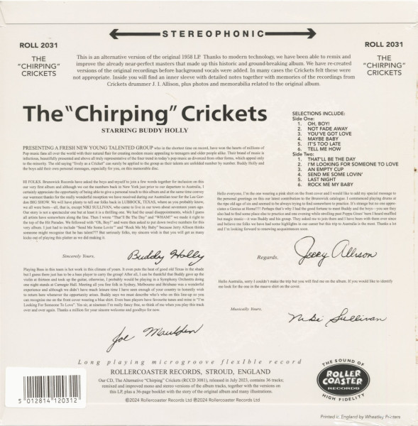The Alternative Chirping Crickets (LP, 10inch, Cover#1, Ltd.)