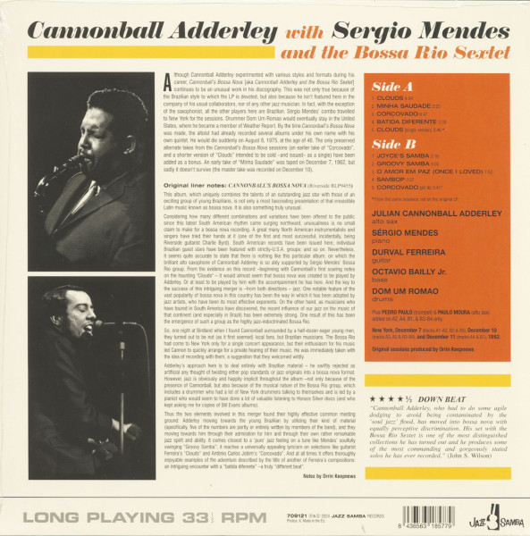 Cannonball Adderley & Sergio Mendes And The Bossa Rio Sextet (LP, 180g Vinyl, Ltd.)