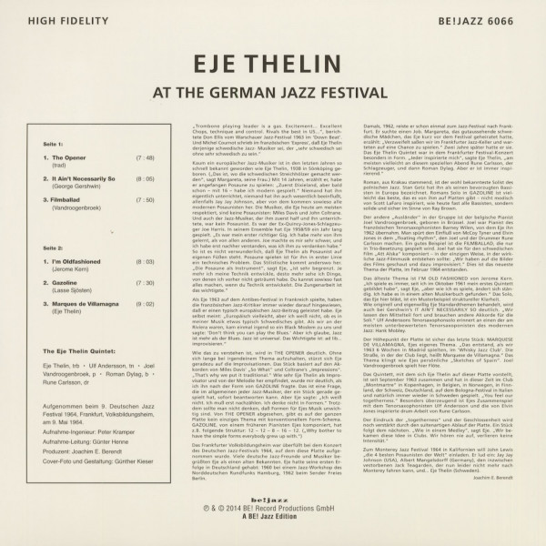 Eje Thelin At The German Jazz Festival